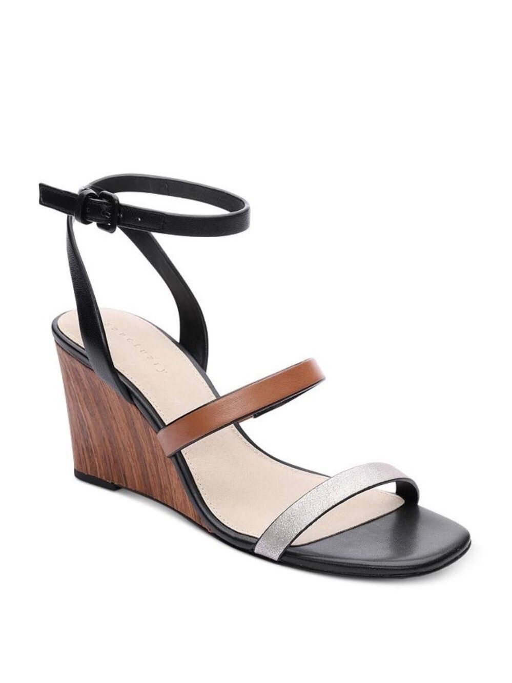 Sanctuary Wink Leather Ankle Strap Wedge Sandals - NWT